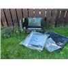 Image 2 : Coleman Propane Stove, Thermos Set, Tarps, and Metal Plant Stand Group