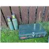 Image 6 : Coleman Propane Stove, Thermos Set, Tarps, and Metal Plant Stand Group