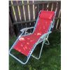 Image 1 : Red Outdoor Folding Recliner Lounge Chair with Pillow