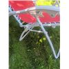 Image 5 : Red Outdoor Folding Recliner Lounge Chair with Pillow