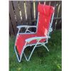 Image 7 : Red Outdoor Folding Recliner Lounge Chair with Pillow