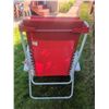 Image 8 : Red Outdoor Folding Recliner Lounge Chair with Pillow