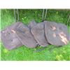 Image 2 : 5 Brown Metal and Vinyl Folding Chairs with Seat Cushions