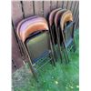 Image 5 : 5 Brown Metal and Vinyl Folding Chairs with Seat Cushions