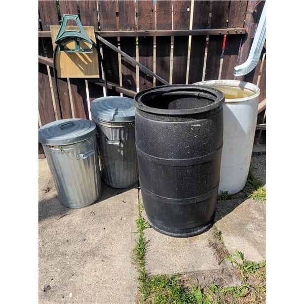 Outdoor Trash Cans and Plastic Drums