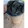 Image 2 : Large Round Plastic Utility Barrel with Lid and Mixed Contents