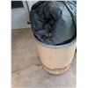 Image 3 : Large Round Plastic Utility Barrel with Lid and Mixed Contents