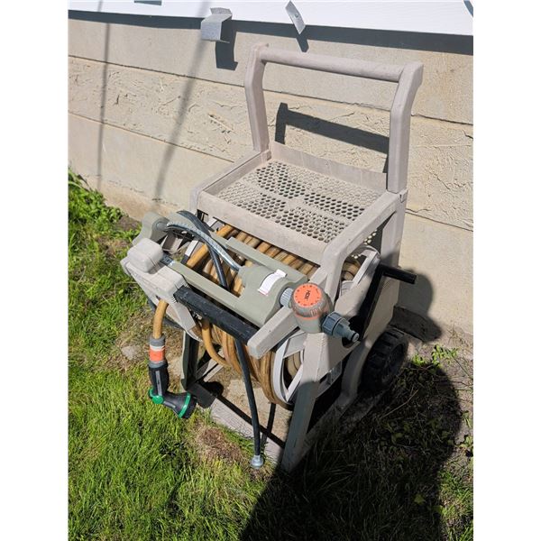 Suncast Hose Reel Cart with HDX Timer and Adjustable Spray Nozzle