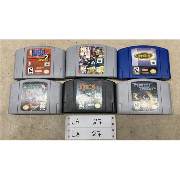 Nintendo 64 Game Cartridges: NBA Courtside 2, NFL Quarterback Club 98, Tony Hawk's Pro Skater, Star