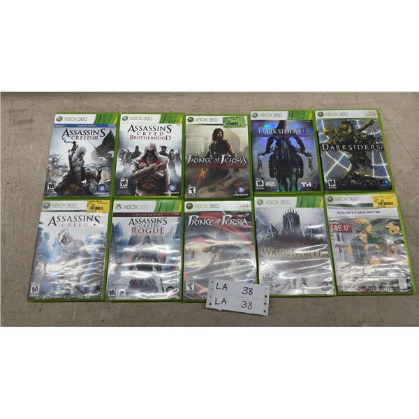 Xbox 360 Assassin's Creed, Darksiders, Prince of Persia, Elder Scrolls and More, 10-Piece Lot