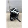 Image 2 : 2 GMAX GM6X Off-Road Motorcycle Helmets, Size XXL and XL, Black/White/Grey Graphic