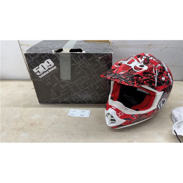 509 Evolution Off-Road Helmet, Medium, Red/Black/White Graphic, DOT/ECE 22.05 Certified