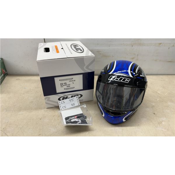 HJC CS-YS Hellion MC2 Blue Full-Face Motorcycle Helmet, Size Youth L/XL