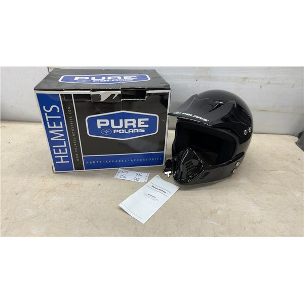 Pure Polaris Moto EC Full-Face Off-Road Helmet, Size Medium, Black, 2017, D.O.T. Approved