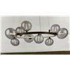 Image 4 : Lightica Luna 10-Light Pendant LED Light Fixture with Smoked Glass Shades