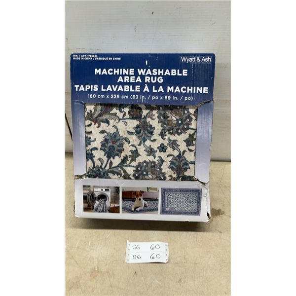 Wyatt & Ash Machine Washable Floral Area Rug, 63 x 89"