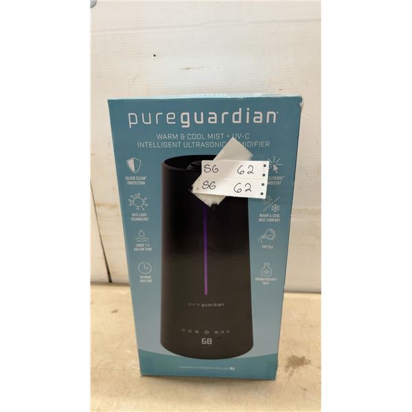 PureGuardian Warm and Cool Mist UV-C Intelligent Ultrasonic Humidifier, 1.5-Gallon Tank