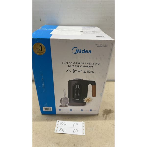 Midea 1 L/1.06 qt 8-in-1 Heating Nut Milk Maker, 120V, 800W, w/ Scoop & More