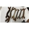 Image 2 : Assortment of Vintage Hand Saws, Circular Saw Blades, Wrenches, Drawknife, and More