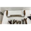 Image 3 : Assortment of Vintage Hand Saws, Circular Saw Blades, Wrenches, Drawknife, and More