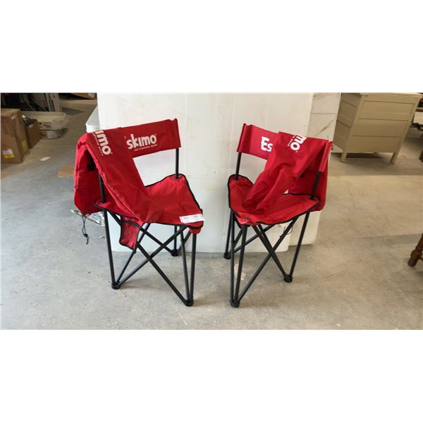 Pair of Eskimo Ice Fishing Gear Folding Chairs with Carrying Bags