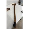 Image 2 : Antique Forestry Tool Lot: Two Timber Scribes, Squaring Axe, and Hand Axe