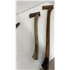 Image 4 : Antique Forestry Tool Lot: Two Timber Scribes, Squaring Axe, and Hand Axe