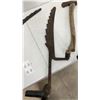 Image 6 : Antique Forestry Tool Lot: Two Timber Scribes, Squaring Axe, and Hand Axe