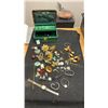 Image 1 : Vintage Jewelry Box With Fashion Jewelry, Brooches, Watches, Necklaces, Pins and More