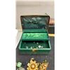 Image 2 : Vintage Jewelry Box With Fashion Jewelry, Brooches, Watches, Necklaces, Pins and More