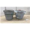 Image 2 : Four Galvanized Metal Buckets: Two Standard, One Coal Scuttle, & More