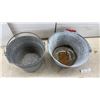 Image 3 : Four Galvanized Metal Buckets: Two Standard, One Coal Scuttle, & More
