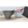Image 5 : Four Galvanized Metal Buckets: Two Standard, One Coal Scuttle, & More