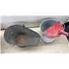 Image 6 : Four Galvanized Metal Buckets: Two Standard, One Coal Scuttle, & More