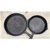 Image 2 : Three Cast Iron Pans: Red Enamel Wok, No. 10 12" Skillet, & J.L. Eaton Co. Skillet