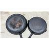 Image 3 : Three Cast Iron Pans: Red Enamel Wok, No. 10 12" Skillet, & J.L. Eaton Co. Skillet