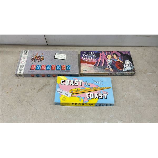Vintage Board Games: Milton Bradley Stratego, The Dana Girls Game, & Coast to Coast