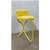 Image 1 : Vintage Yellow Metal Stool with Backrest