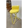 Image 2 : Vintage Yellow Metal Stool with Backrest