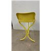 Image 3 : Vintage Yellow Metal Stool with Backrest