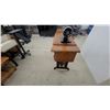 Image 3 : Antique Singer Model 66 Treadle Sewing Machine in Wooden Cabinet with Cast Iron Base
