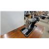 Image 5 : Antique Singer Model 66 Treadle Sewing Machine in Wooden Cabinet with Cast Iron Base
