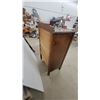 Image 4 : Vintage Wooden Four-Drawer Tallboy Chest of Drawers with Dark Stained Finish on Casters