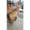 Image 5 : Vintage Wooden Four-Drawer Tallboy Chest of Drawers with Dark Stained Finish on Casters