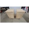 Image 1 : Pair of Unfinished Pine Nightstands with Drawer and Cabinet 26" x 15.6" x 15.6"