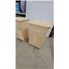 Image 2 : Pair of Unfinished Pine Nightstands with Drawer and Cabinet 26" x 15.6" x 15.6"