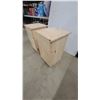 Image 3 : Pair of Unfinished Pine Nightstands with Drawer and Cabinet 26" x 15.6" x 15.6"