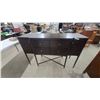 Image 1 : Dark Brown Wooden Sideboard with Two Cabinets, Four Drawers, and Tapered Legs 40" x 62" x 20"