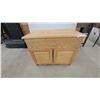 Image 1 : Small Light-Colored Wooden Storage Cabinet with Two Drawers and Single Door 24" x 30" x 17"