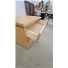 Image 5 : Small Light-Colored Wooden Storage Cabinet with Two Drawers and Single Door 24" x 30" x 17"